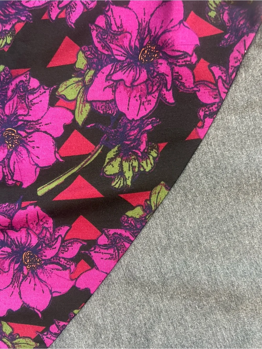 LuLaRoe Womens 3XL Floral Knit Raglan 3/4 Sleeve Round Neck Tee-NWT
